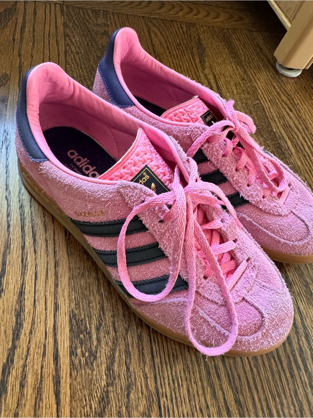 adidas Pink & Black Gazelle-Style Suede Sneakers